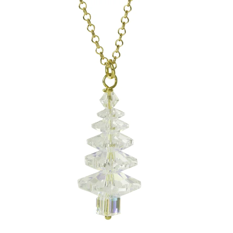 Ladies necklaces relaxed looks-Crystal Tree Necklace - LARGE