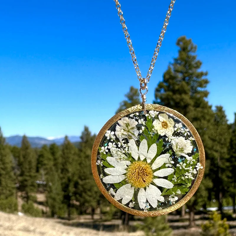 Ladies necklaces online trends-White Daisy Garden Necklace - BG 149