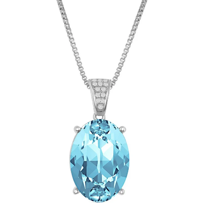 Ladies necklaces cut-out designs-Bellissima Women's Necklace - CZ Bale and Oval Shaped Swarovski Element | BLK-8388