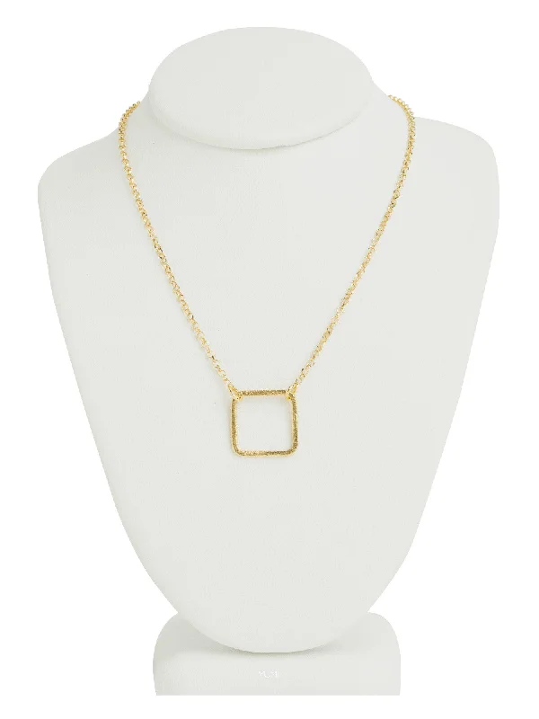 Ladies necklaces rare collectibles-Small Gold Square Necklace