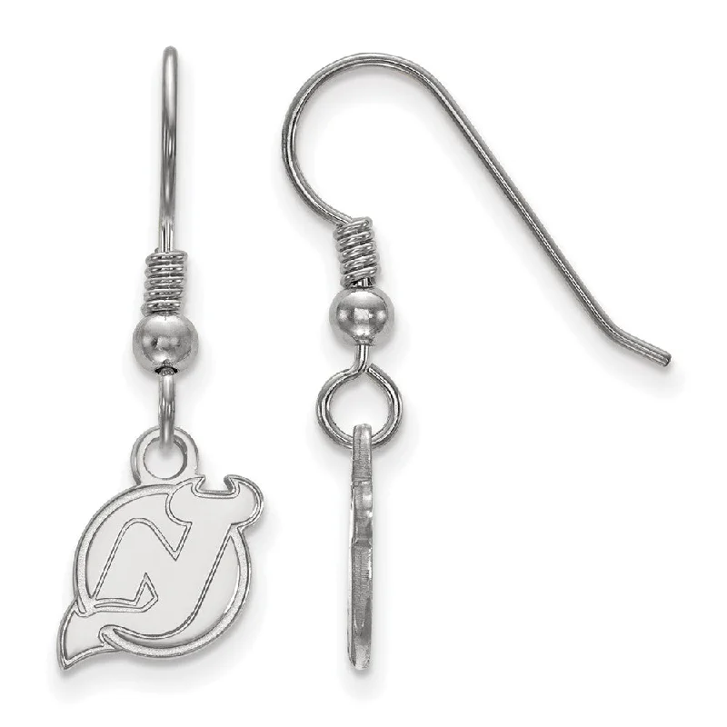 Ladies earrings buyer feedback-Sterling Silver NHL New Jersey Devils XS Dangle Earrings