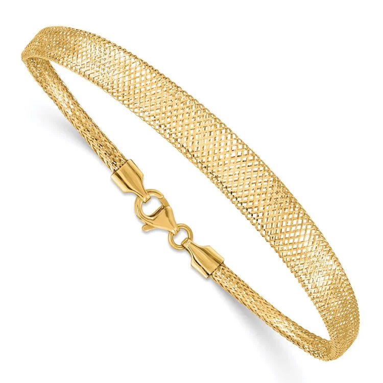 Ladies bracelets silver tones-14K Stretch Mesh Graduated Bracelet