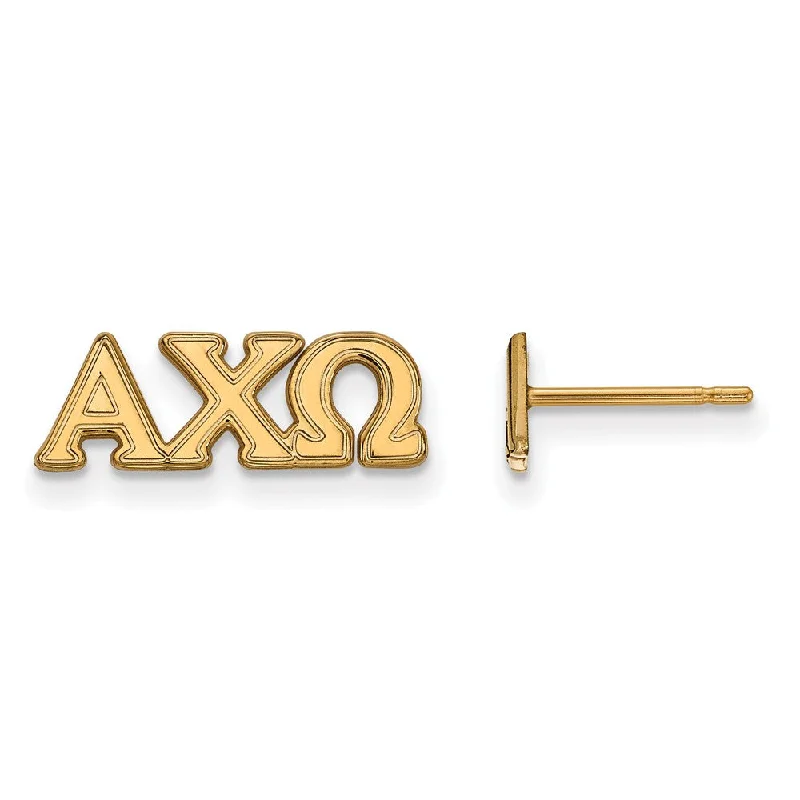 Ladies earrings allergy-free-14K Plated Silver Alpha Chi Omega XS Post Earrings