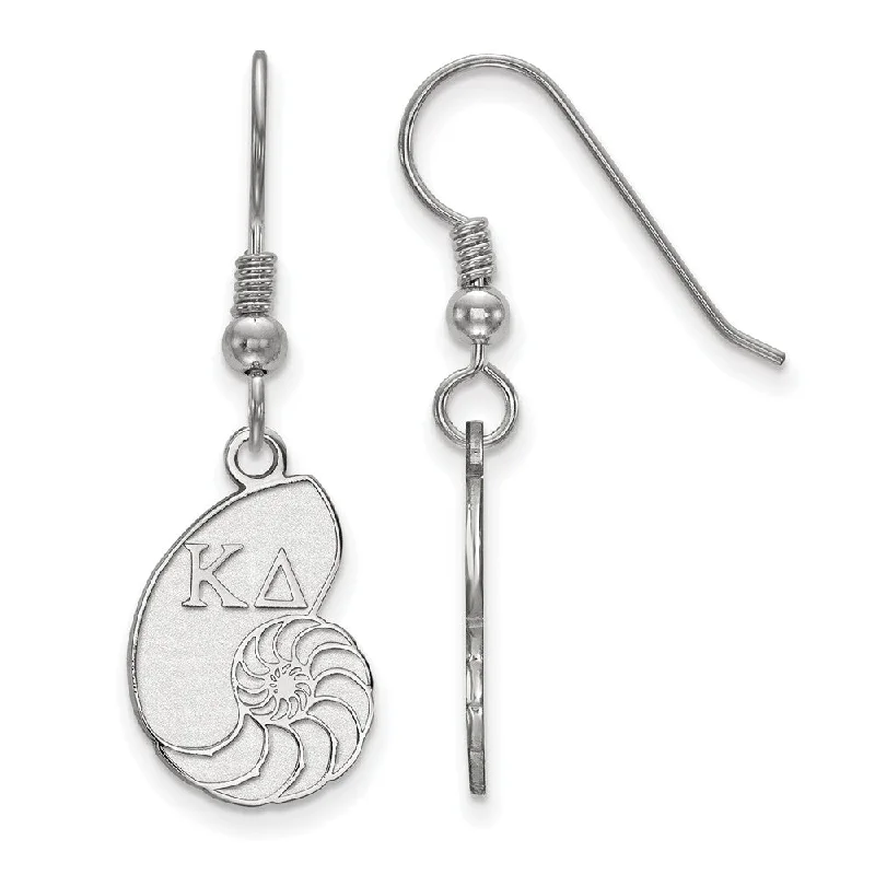 Ladies earrings festive gifts-Sterling Silver Kappa Delta Small Dangle Earrings