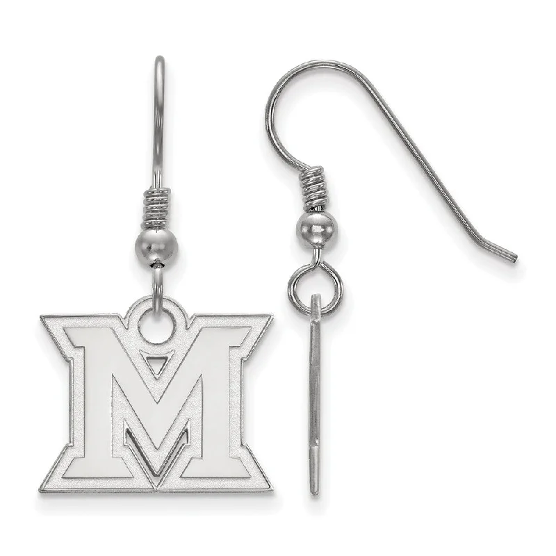 Ladies earrings price options-Sterling Silver Miami University Small Dangle Earrings