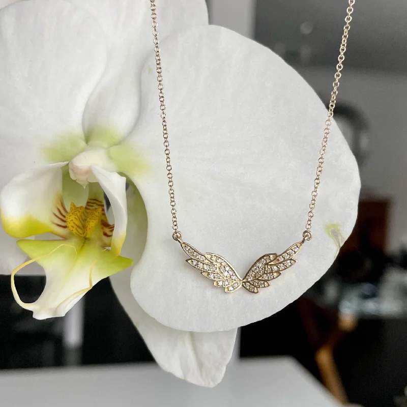 Ladies necklaces custom touches-SALENA ANGEL WINGS NECKLACE