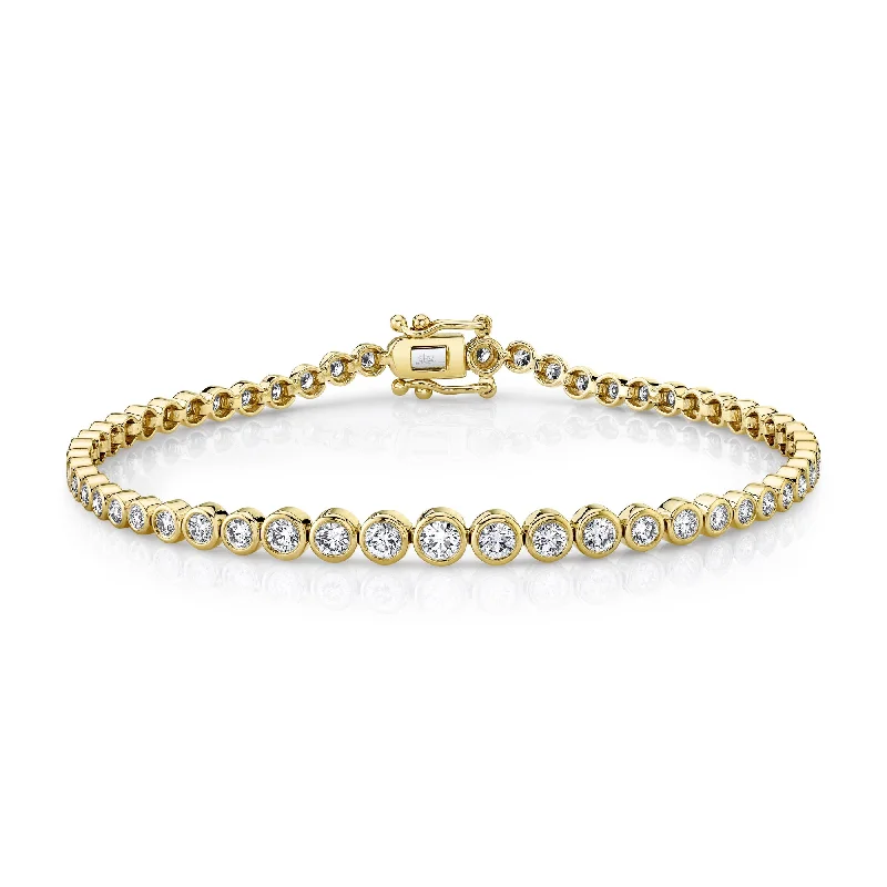 Ladies bracelets allergy-free-1.90ct Yellow Gold Diamond Tennis Bracelet