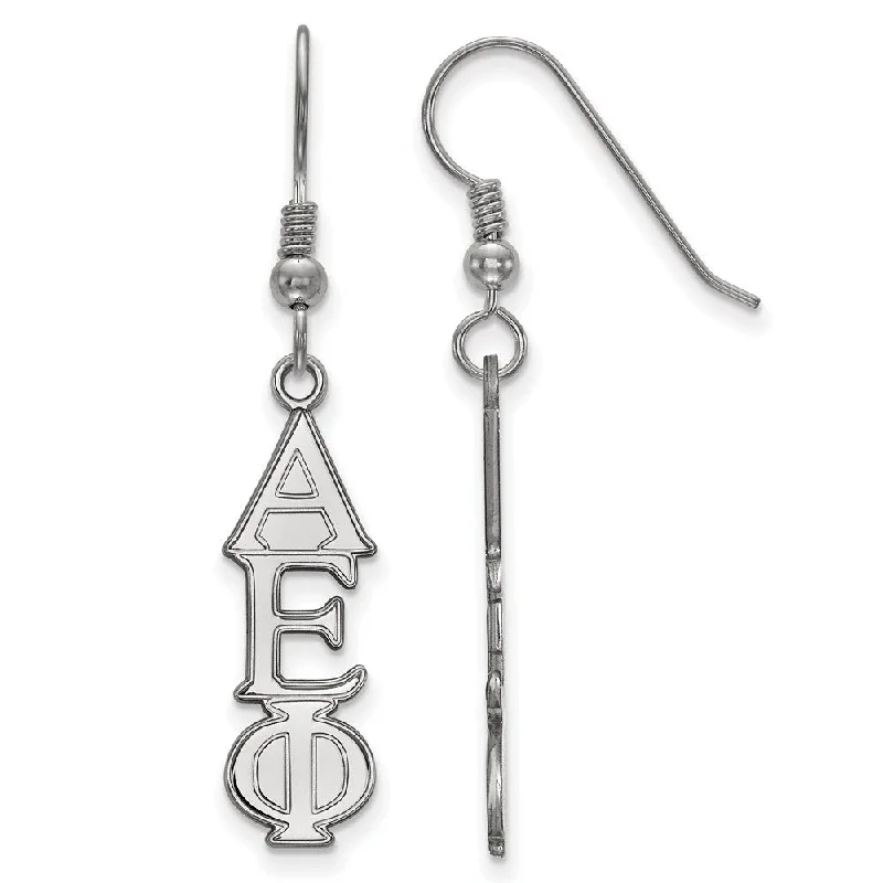 Ladies earrings love day-Sterling Silver Alpha Epsilon Phi Dangle Medium Earrings