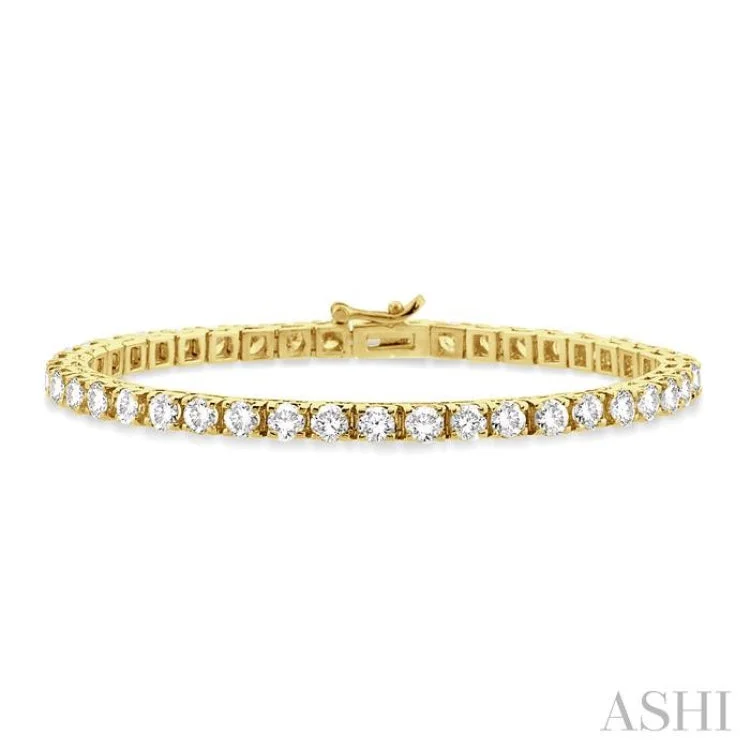 Ladies bracelets price options-10 ctw Square Box Link Round Cut Diamond Tennis Bracelet in 14K Yellow Gold