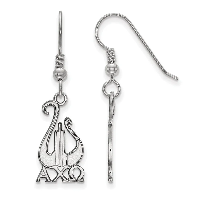 Ladies earrings tiny studs-Sterling Silver Alpha Chi Omega Medium Dangle Earrings