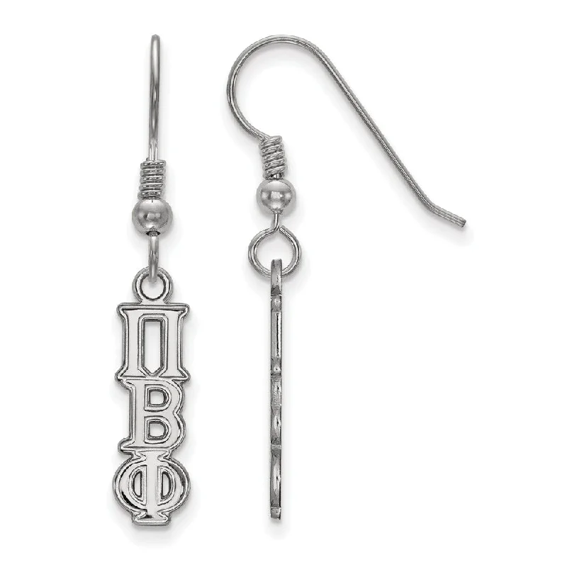 Ladies earrings rare designs-Sterling Silver Pi Beta Phi XS Dangle Earrings