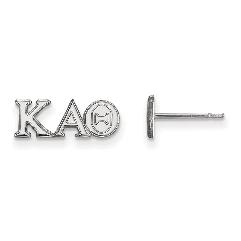 Ladies earrings pure silver-Sterling Silver Kappa Alpha Theta XS Greek Letters Post Earrings