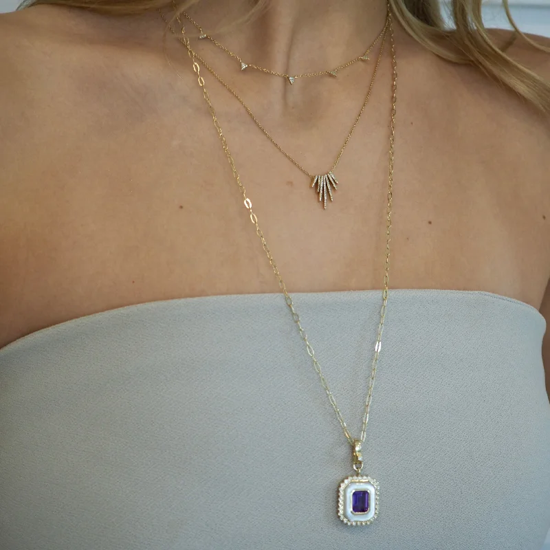 Ladies necklaces relaxed looks-JENNY TAPERED SPIKE DROP NECKLACE