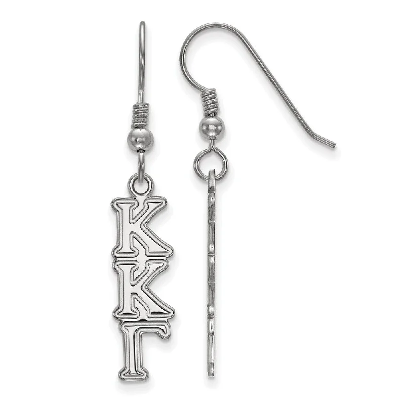 Ladies earrings work wear-Sterling Silver Kappa Kappa Gamma Dangle Small Earrings