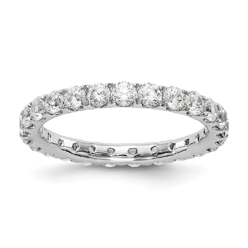 Ladies rings natural stones-14K White or Yellow Gold 1.5 Ctw U Shared Prong Diamond Eternity Band