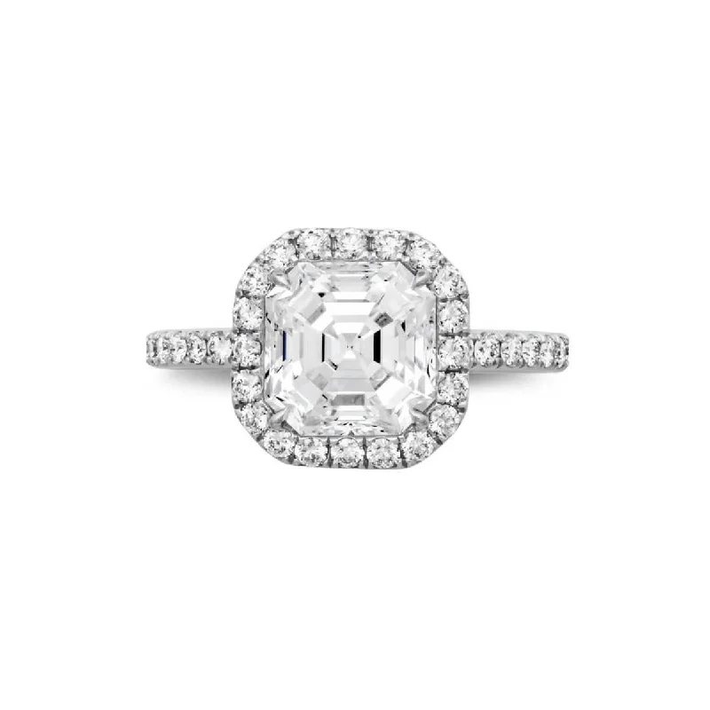 Ladies engagement rings rose-cut gems-1.45 ct Asscher Cut Diamond Engagement Ring