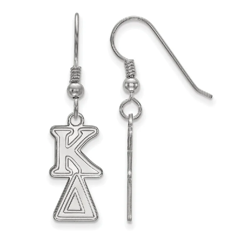 Ladies earrings care advice-Sterling Silver Kappa Delta Dangle Small Earrings