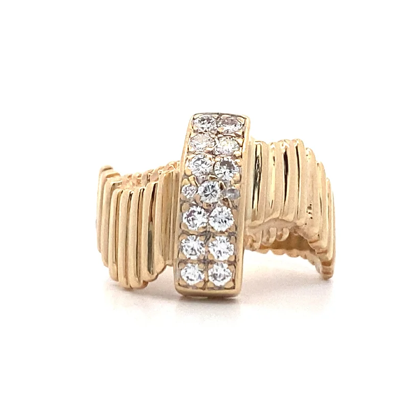 Ladies rings sale events-Estate  Diamond Fashion Ring in Yellow Gold