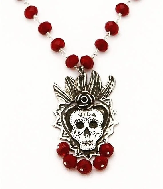 Ladies necklaces festive gifts-Sacred Heart Alma Gemela Necklace