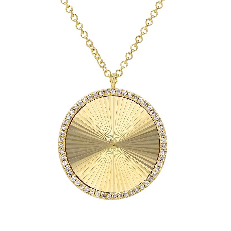 Ladies necklaces heart accents-COBY FLUTED DISC NECKLACE