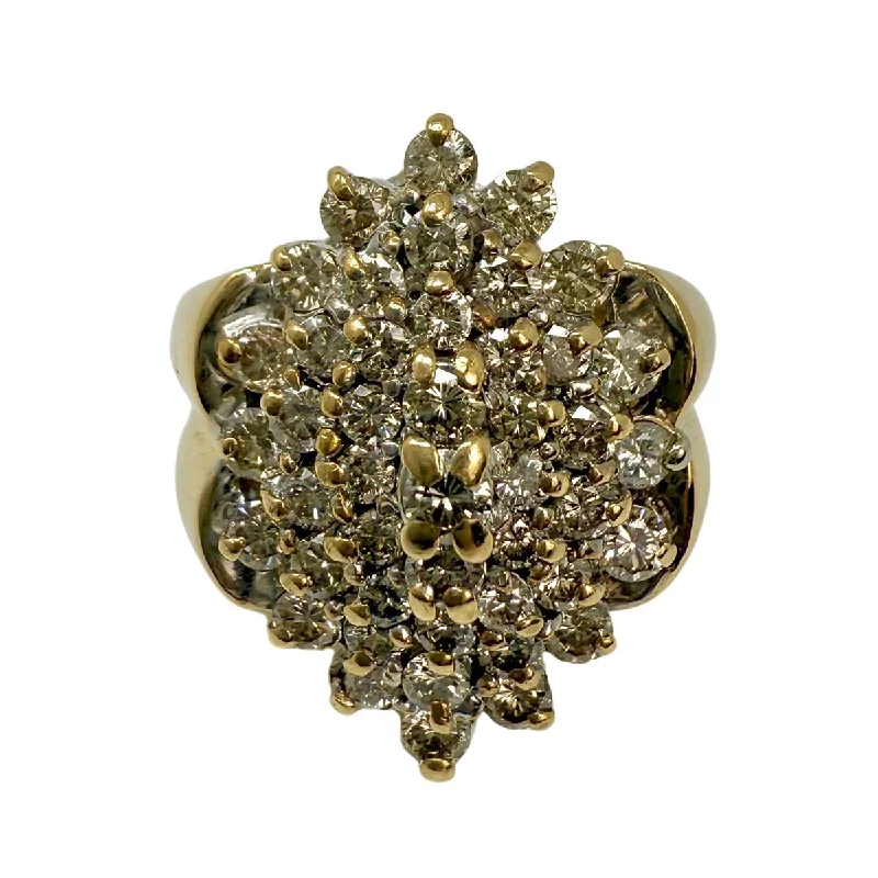 Ladies rings buying tips-14K Gold and Diamond Cluster Ring