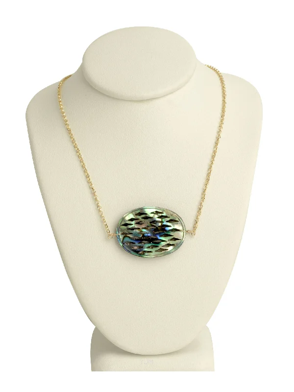 Ladies necklaces premium brands-Abalone Filigree Pendant Necklace