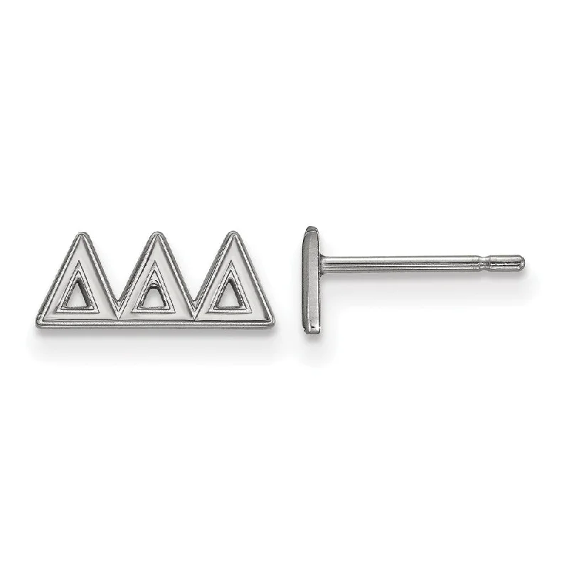 Ladies earrings memory value-Sterling Silver Delta Delta Delta XS Greek Post Earrings