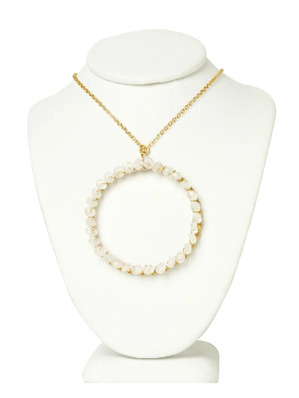 Ladies necklaces retro vibes-Moonstone Eternity Necklace