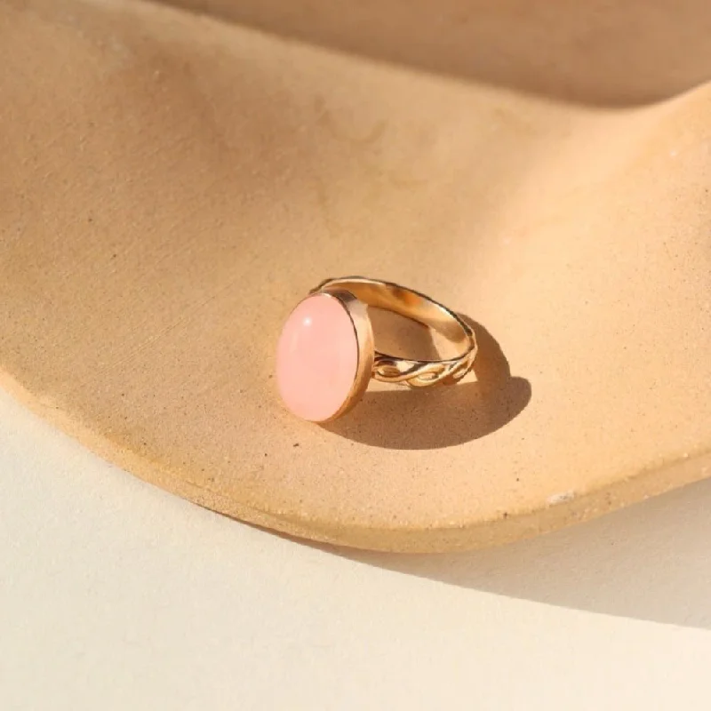 Ladies rings sterling silver-Entwined Rose Quartz Ring | Wholesale