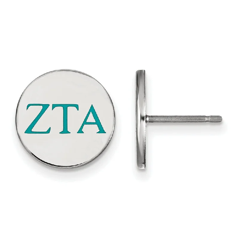 Sterling Silver & Enamel Zeta Tau Alpha Post Earrings