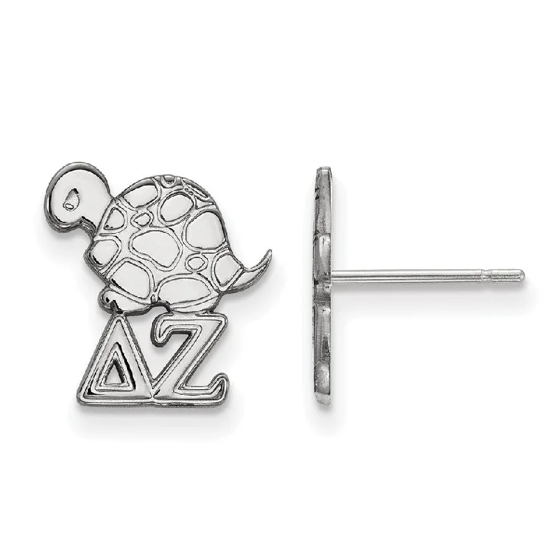 Ladies earrings geometric shapes-Sterling Silver Delta Zeta XS Post Earrings