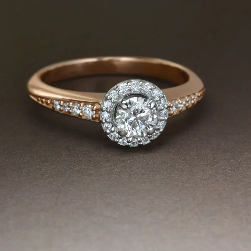 Ladies engagement rings custom touches-Estate Rose Gold Engagement Ring