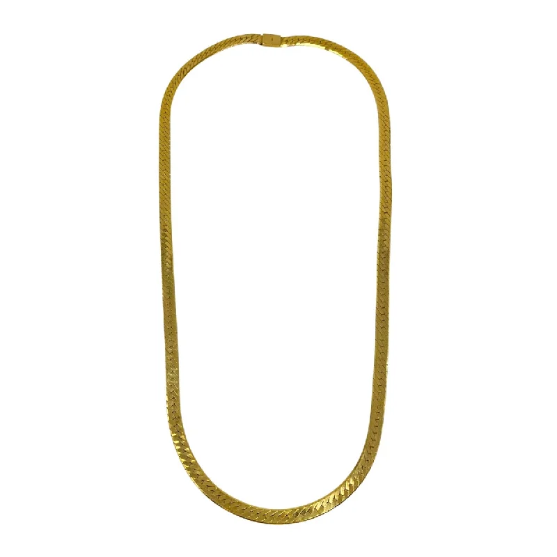 Ladies rings animal themes-14K Gold Herringbone Necklace