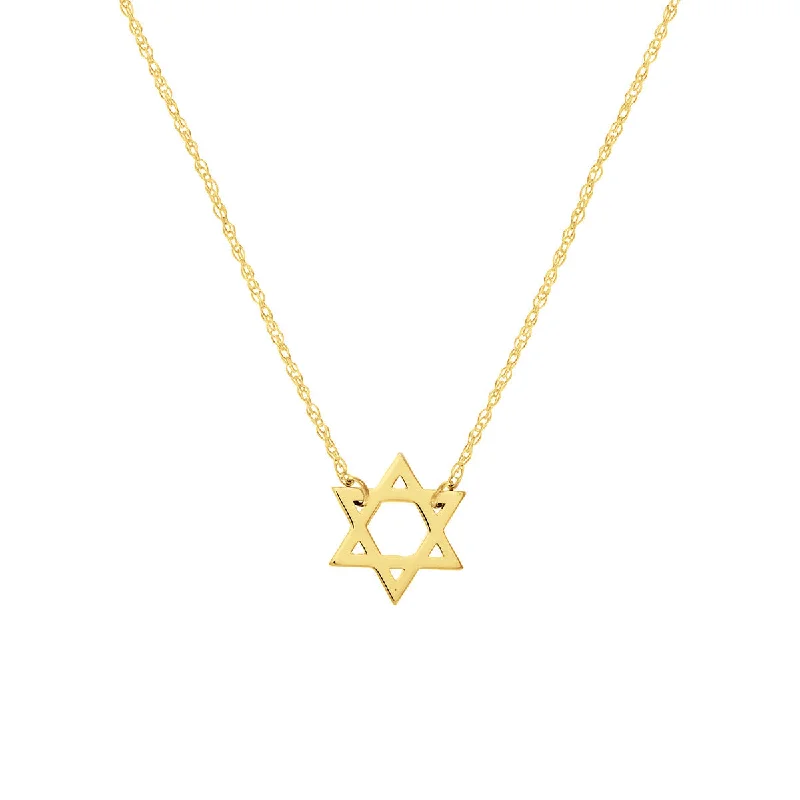 Ladies necklaces buyer reviews-NATALIA  GOLD STAR OF DAVID NECKLACE - JEWISH STAR