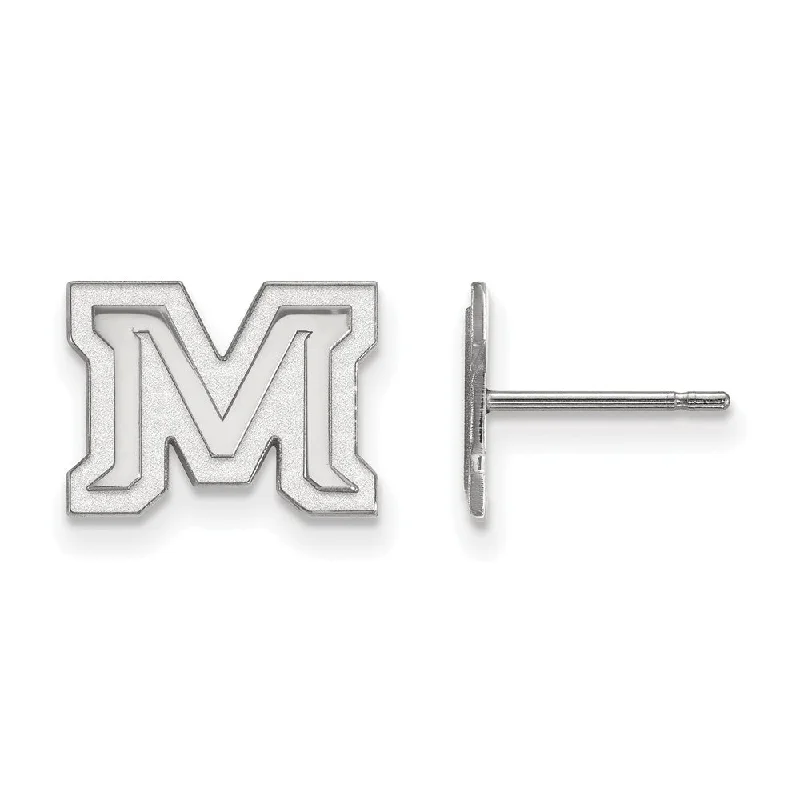 Ladies earrings winter designs-10k White Gold Montana State University XS (Tiny) Post Earrings