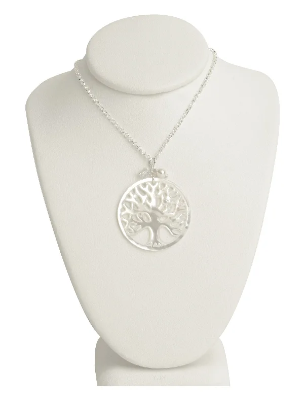 Ladies necklaces festive gifts-Tree of Life Pearl Necklace