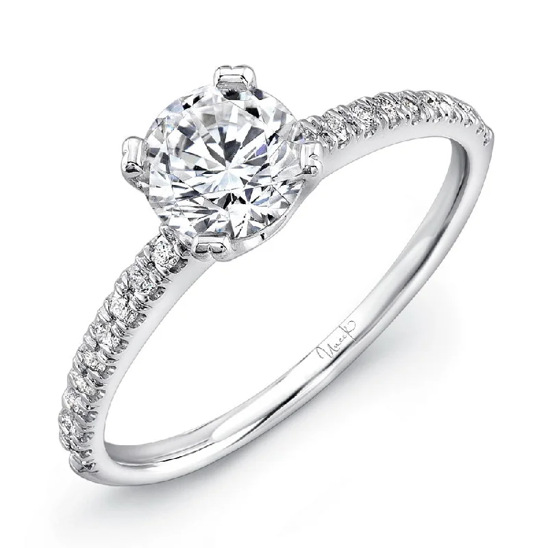 Ladies engagement rings timeless beauty-Uneek Unity Collection Straight Round Engagement Ring