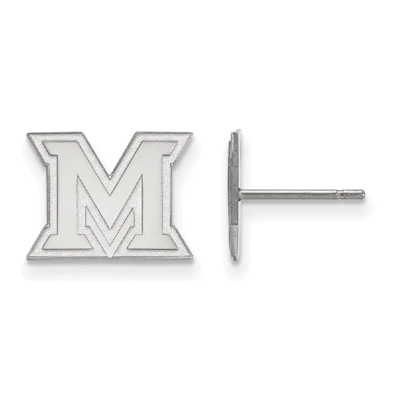 Ladies earrings bespoke styles-10k White Gold Miami Univ. XS (Tiny) Post Earrings