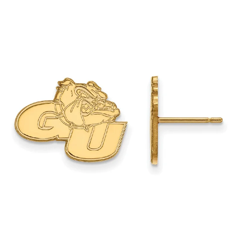 Ladies earrings faux jewels-14k Gold Plated Silver Gonzaga University Small Post Earrings