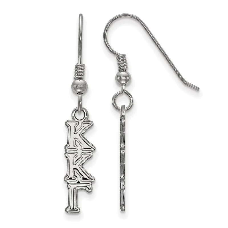 Ladies earrings birthday treats-Sterling Silver Kappa Kappa Gamma XS Dangle Earrings