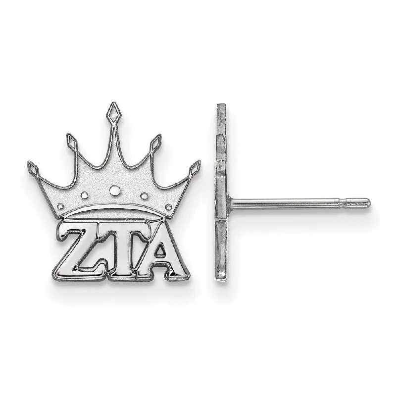 Ladies earrings opulent looks-Sterling Silver Zeta Tau Alpha XS Post Earrings