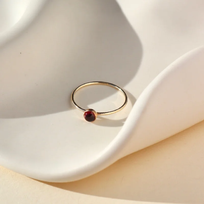 Ladies rings synthetic jewels-Red Garnet Ring