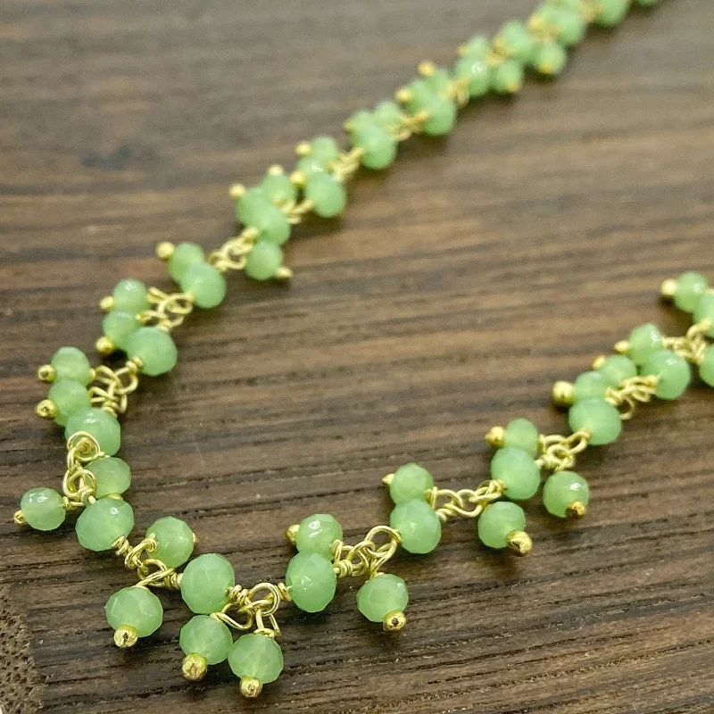 Ladies necklaces diamond drops-Peridot Gemstone Charm Choker Necklace