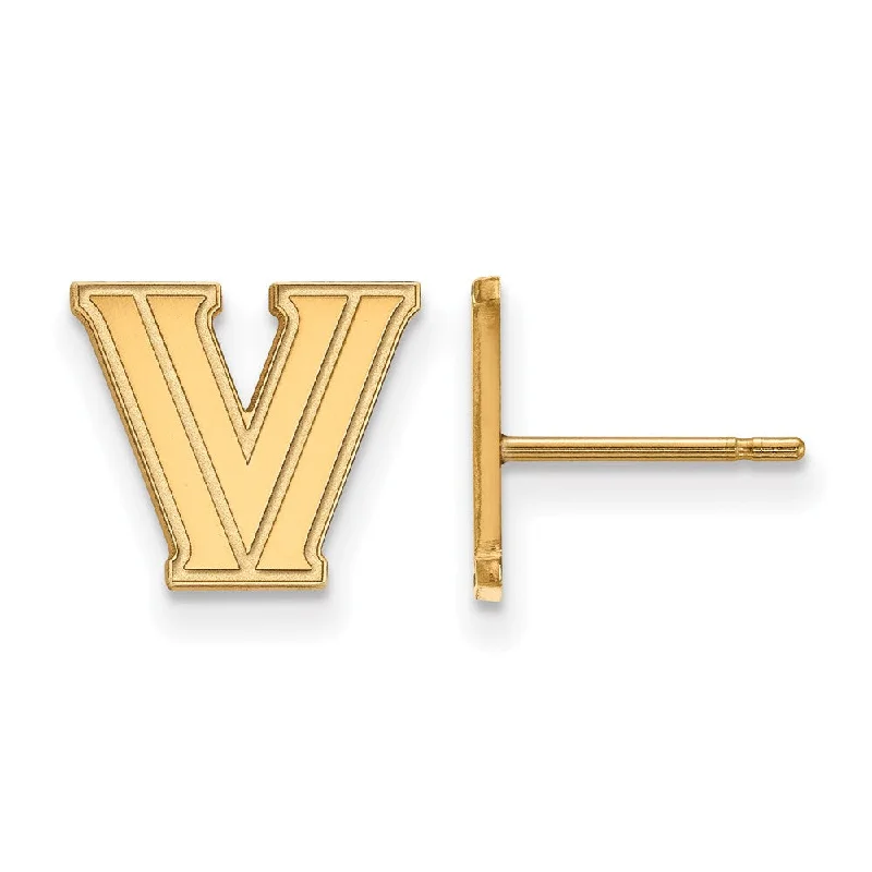 Ladies earrings shop finds-10k Yellow Gold Villanova University XS (Tiny) Post Earrings