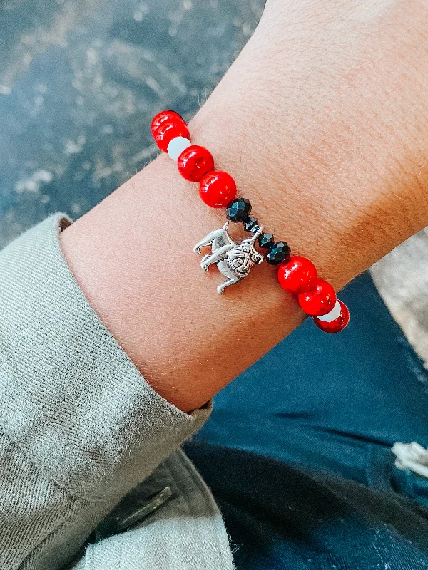 Ladies bracelets mom’s day-Georgia Bulldog Stretch Bracelet