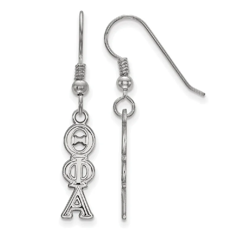 Ladies earrings retro charm-Sterling Silver Theta Phi Alpha Dangle Small Earrings