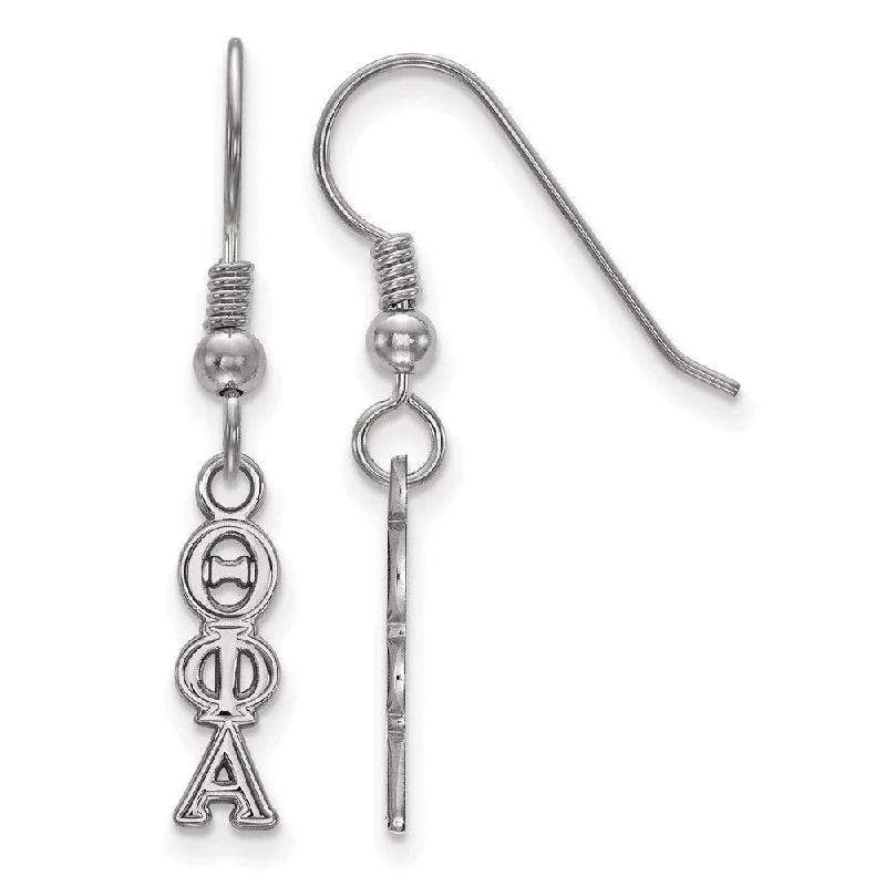 Ladies earrings rare designs-Sterling Silver Theta Phi Alpha XS Dangle Earrings