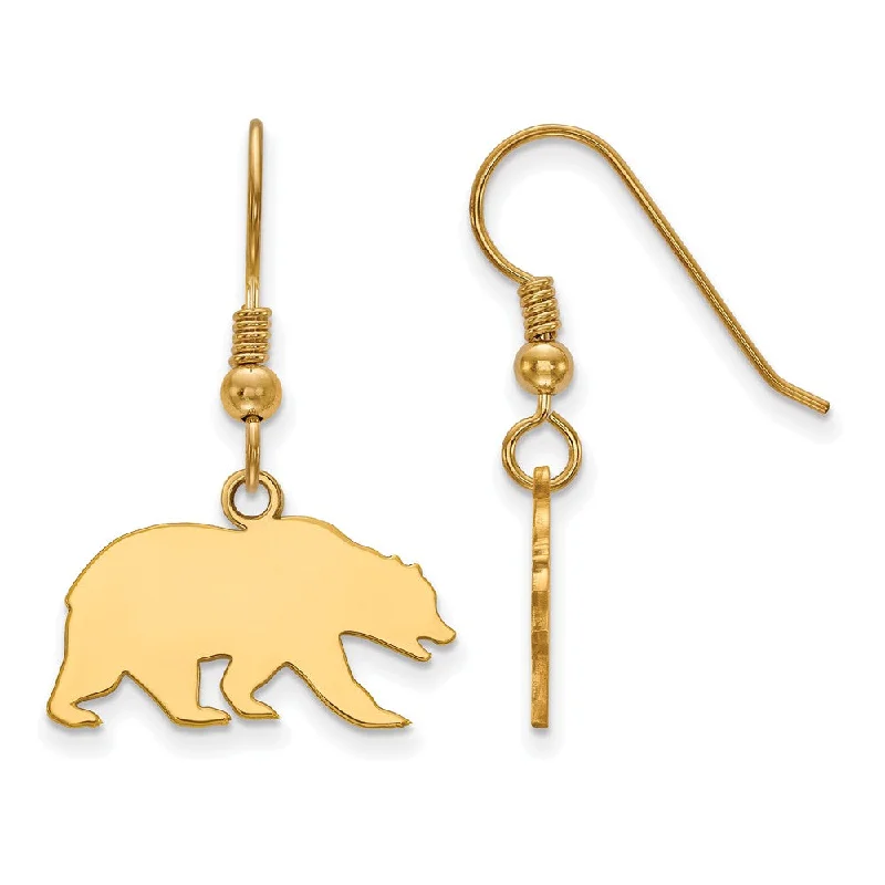 Ladies earrings perfect gifts-14k Gold Plated Silver U of California Berkeley Dangle Earrings