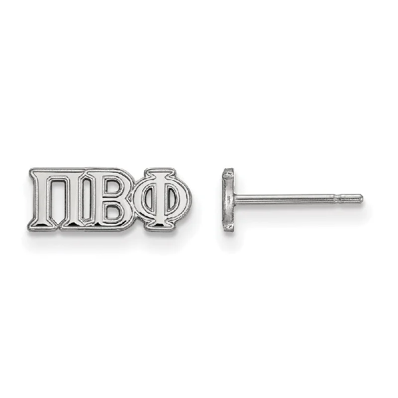 Ladies earrings shopping sites-Sterling Silver Pi Beta Phi XS Greek Letters Post Earrings