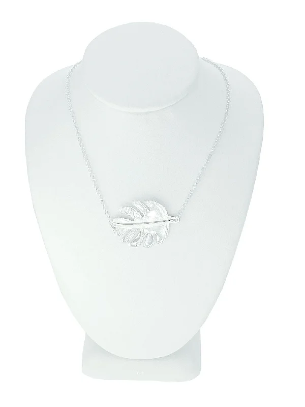 Ladies necklaces boho styles-Monstera Leaf Necklace